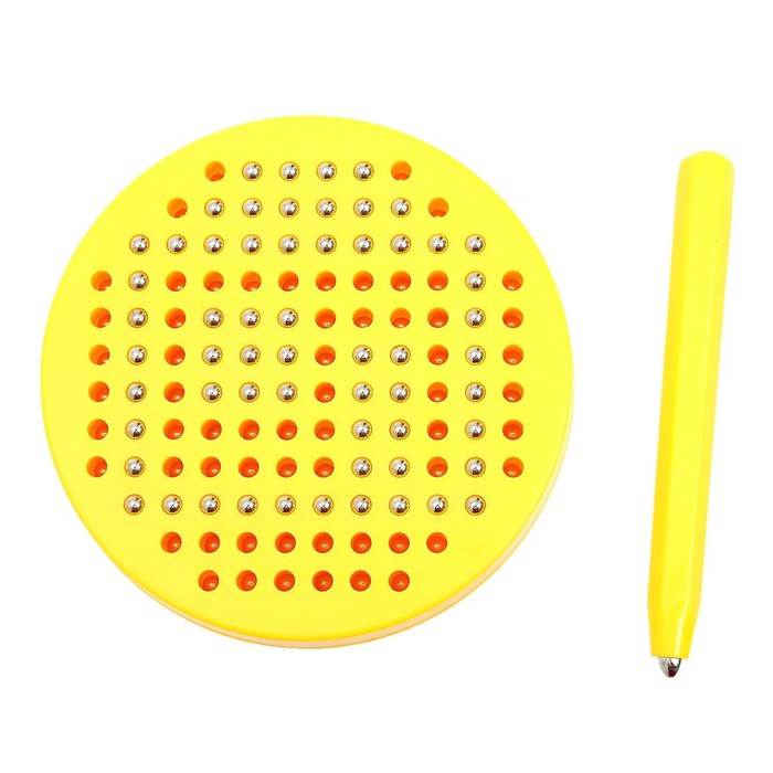 Планшет обучающий Магнитное рисование, 120 отверстий, цвет жёлтый   4045884 (Вид 2)
