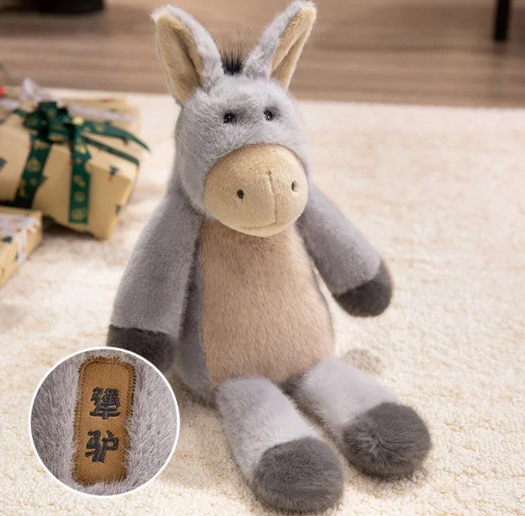 Мягкая игрушка лошадка ,цвет серый,33см