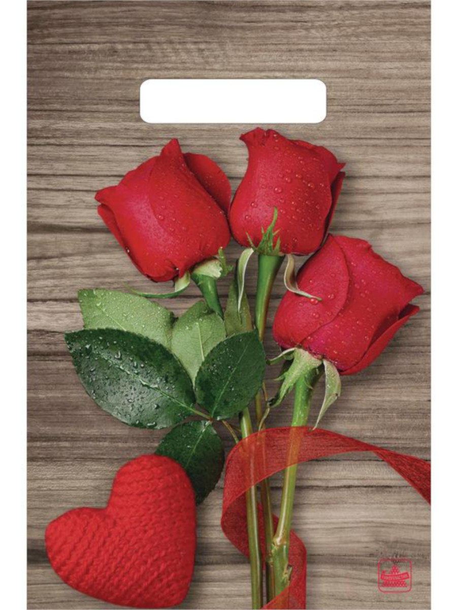 Пакет полиэтиленовый Свежие розы (30см х 20см) н00118189 (Вид 1)