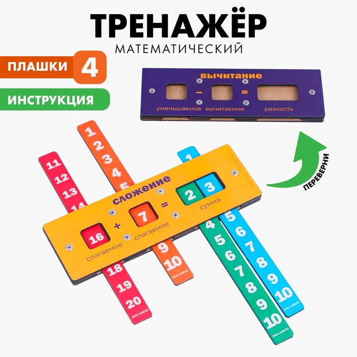 Настольная игра: математический тренажер (сложение и вычитание)   4276416 (Вид 1)