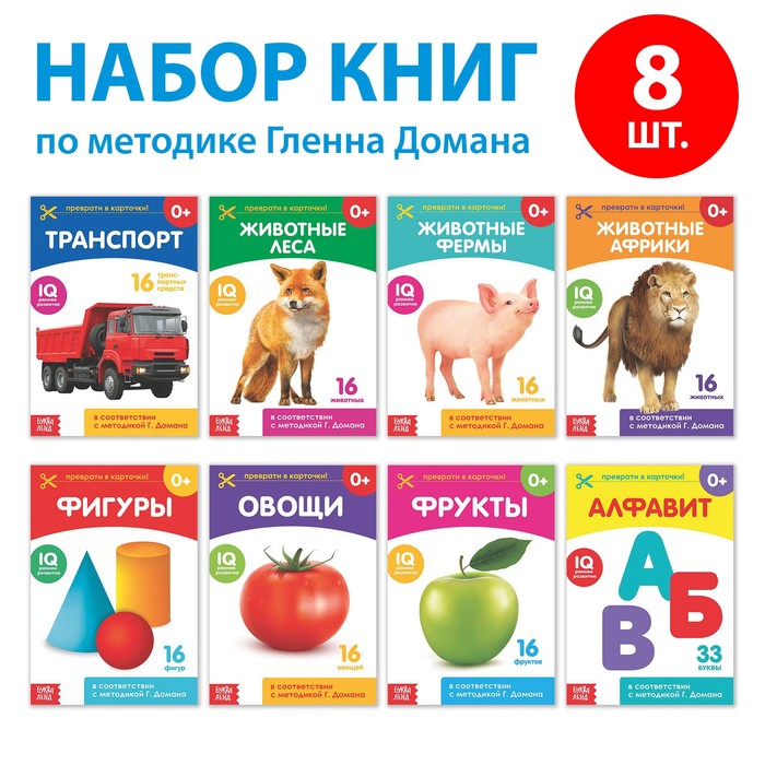 Набор книжек Обучающие карточки на скрепке 8 шт  20 стр. 3015934