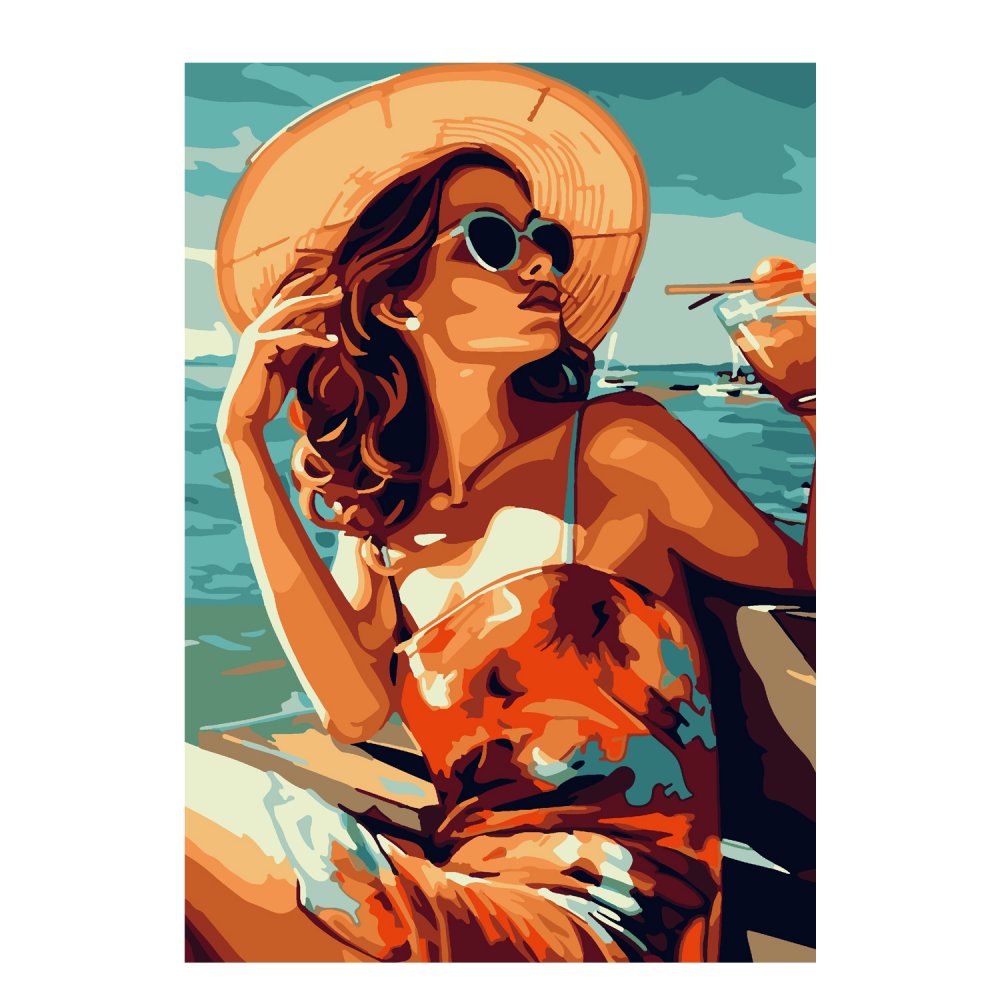 Кпн-282 Картина по номерам на картоне 20*28,5 см Вкус лета