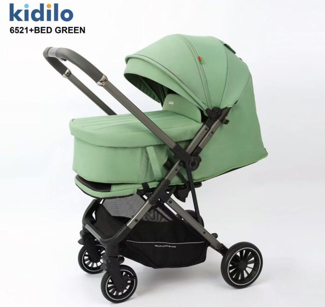 Коляска детская,цвет green , арт.6521 + BED kidilo