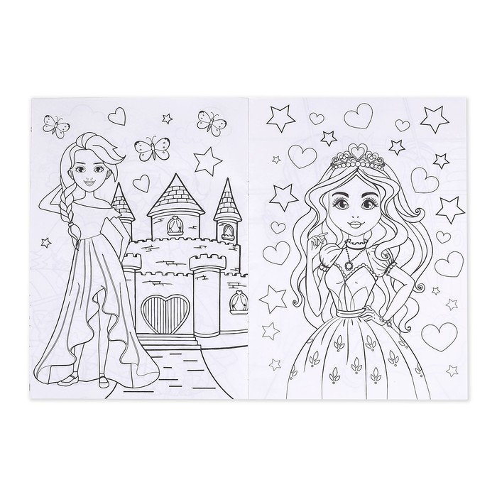Раскраска для девочек А4 Милые принцессы 16 стр   4451636 (Вид 3)