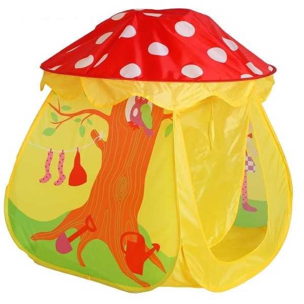 Палатка детская игровая Сказочный домик, цвет красно-жёлтый 113791