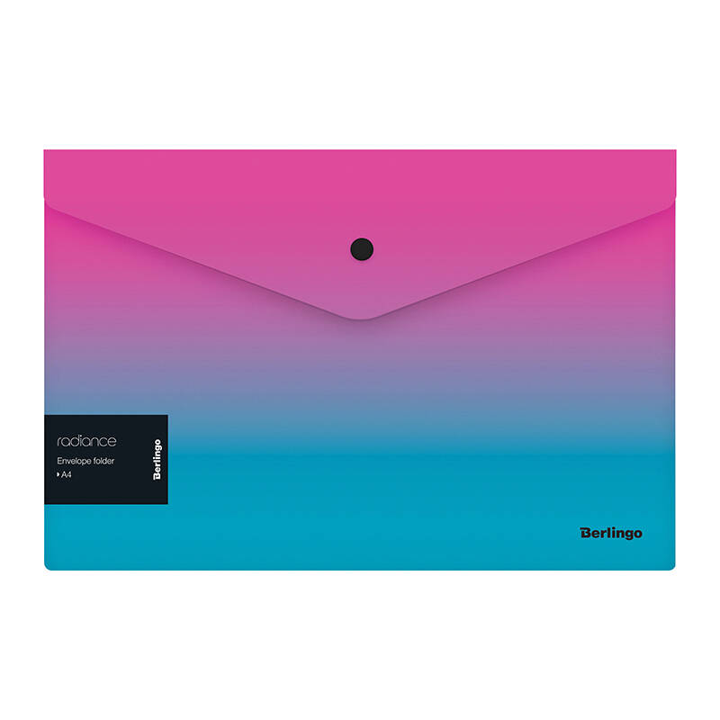 Папка-конверт на кнопкеRadiance180мкм, розовый/голубой градиент, с рис. Berlingo 299315 