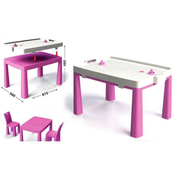 Комплект Стол детстий + комплект для игры + 2 стульчика  (розовый ) (Вид 1)