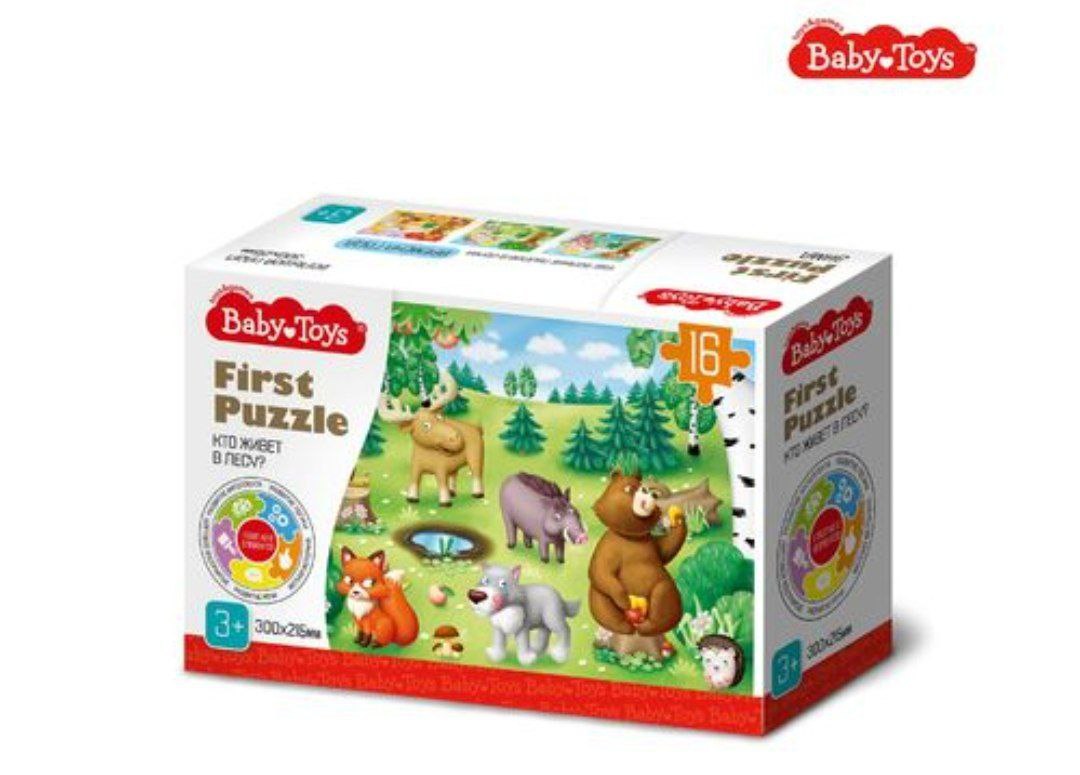 Пазл First Puzzle Кто живет в Лесу (16 эл) Baby Toys арт.04190