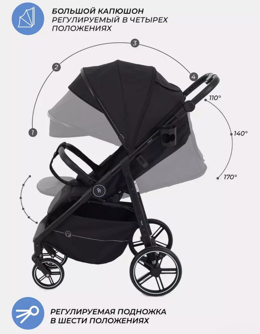 Коляска детская RANT VOLT RA353 Black (Вид 3)