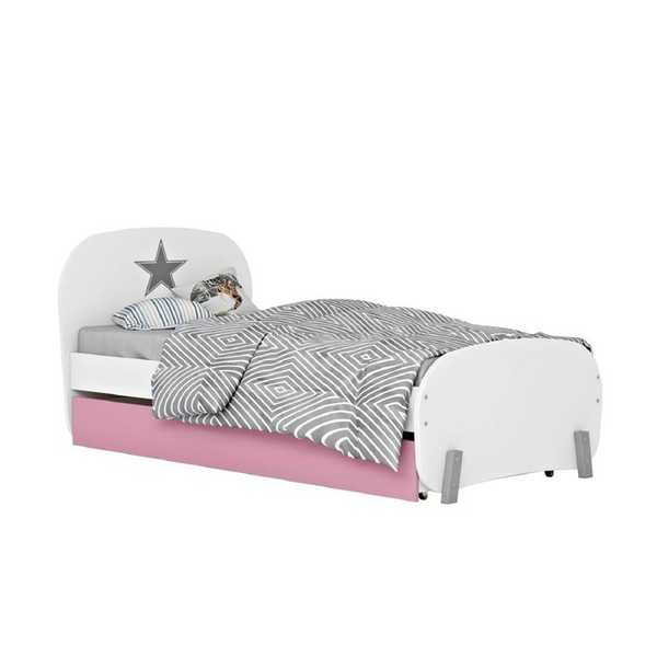 Кровать детская Polini kids Mirum 1915 c ящиком, белый / розовый