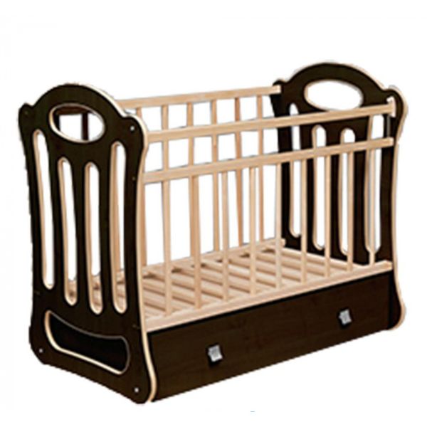 Кровать детская VDK-Belinda (фигур.спин., маят., от.пл., ящик) (венге-береза)