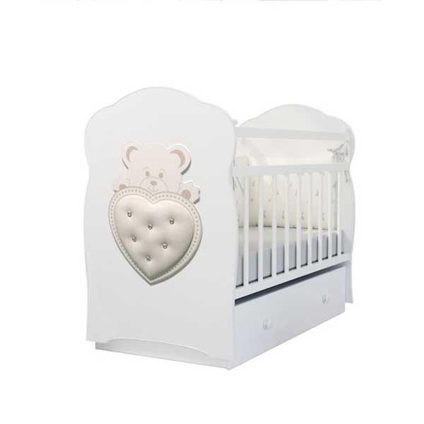 Кровать детская Cribs for kids Ivory (маятник с ящиком) (белый)