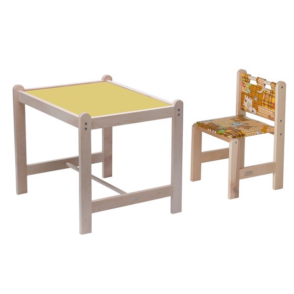Набор игровой мебели Малыш-2 (стол+стул) (столешн.бежевая+Собаки)