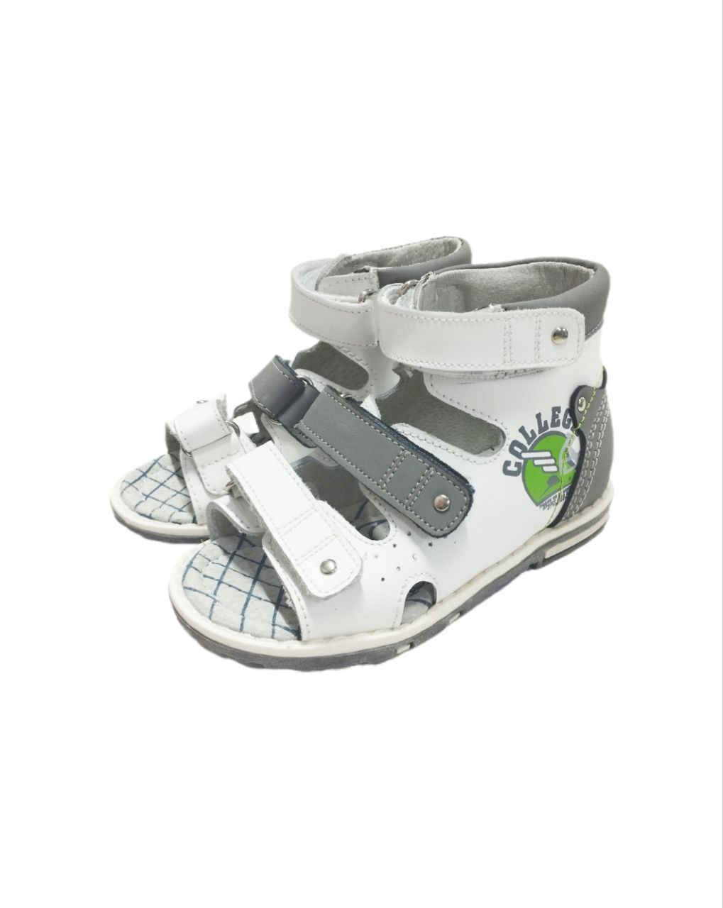 Сандали мал белые с серым р26