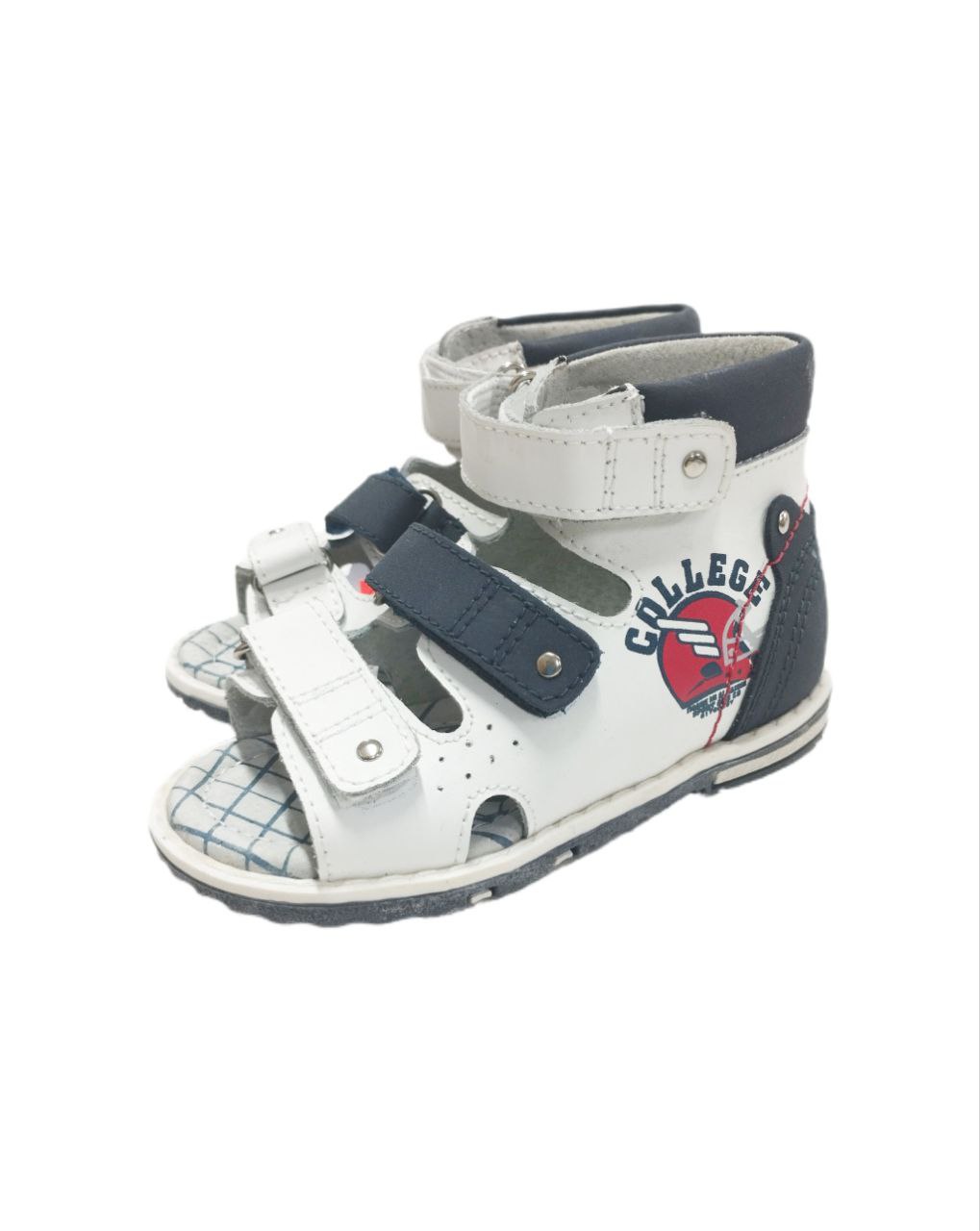 Сандали мал белые с синим р26
