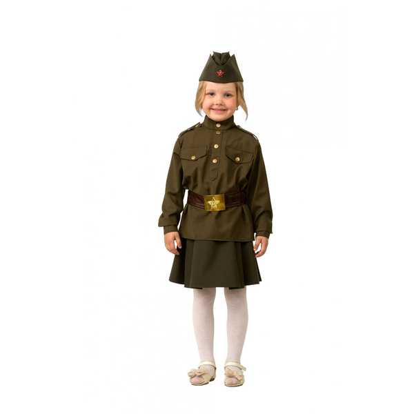 8009 Карнавальный костюм Солдатка (Блуза, юбка, пилотка) (текстиль) р.32