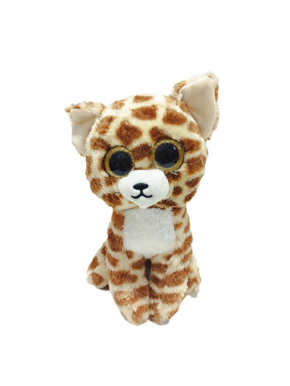 Мягкая игрушка глазастик 20 см. Леопард коричневый