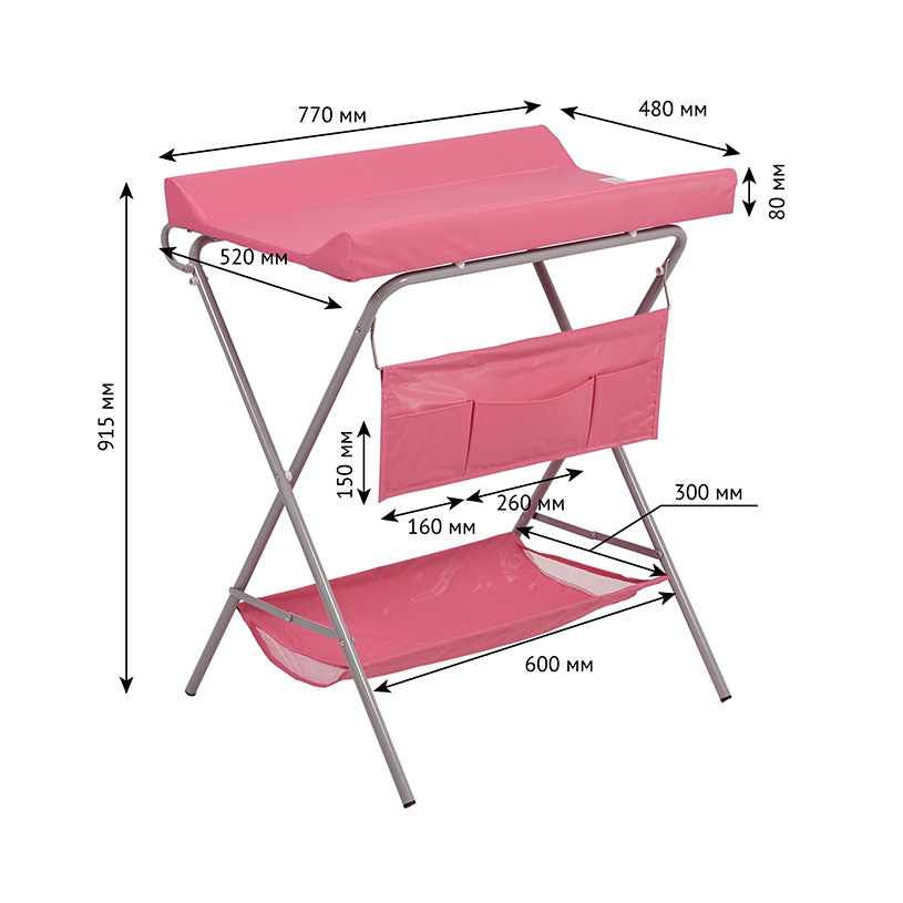 Пеленальный столик Фея, розовый (Вид 3)