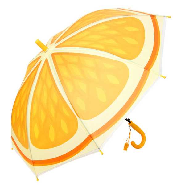 Зонт детский Апельсинка, 48 см, свисток, полуавтомат