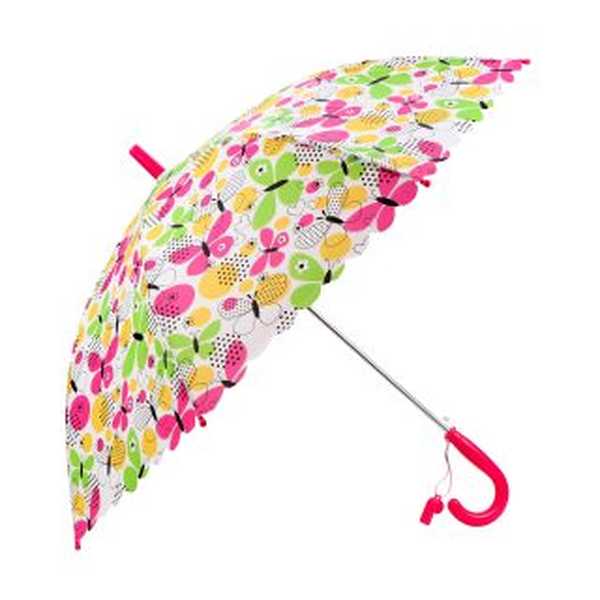 Зонт детский Весенние бабочки , 48 см, свисток, полуавтомат