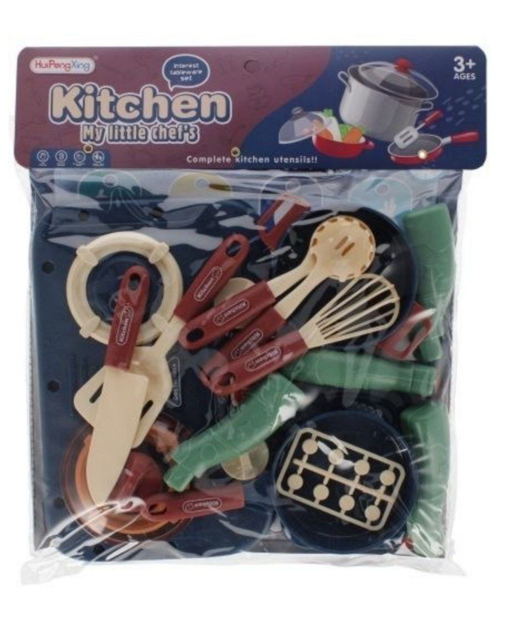 Игровой набор посуды с плитой в пакете арт.7708-12