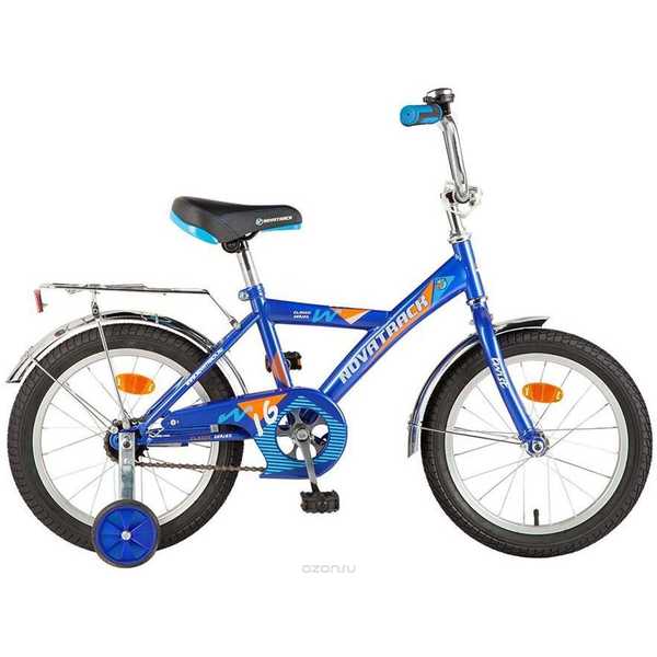 Велосипед NOVATRACK 14 TWIST, синий, тормоз нож, крылья цвет, багажник хром.