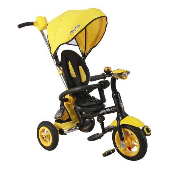 Велосипед 3кол. Junior-2, складн.рама, светомуз.панель, надув.колеса, желт.