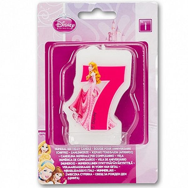 Свеча для торта цифра 7 Принцессы 6см