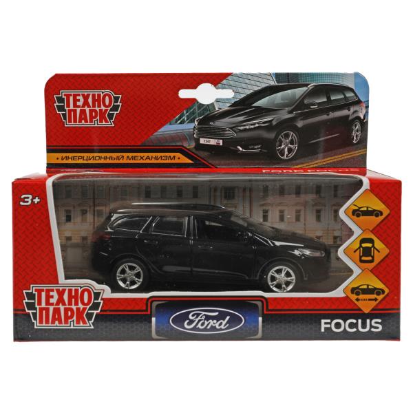 Машина металл FORD FOCUS TURNIER длина 12 см, двер, баг, инерц, черный, кор. Технопарк FOCUSSW-12-BK