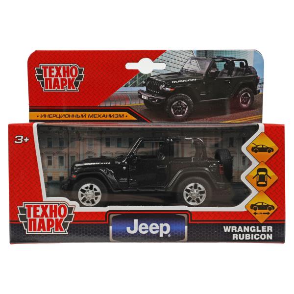 Машина металл JEEP WRANGLER RUBICON 11 см, двер, багаж, инерц, черн, кор. Технопарк RUBICON3D-12-BK