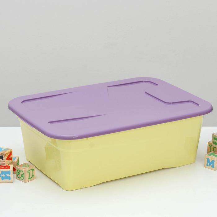 Контейнер для хранения игрушек 25 л Roombox Kids, цвет жёлтый-фиолетовый  5425960