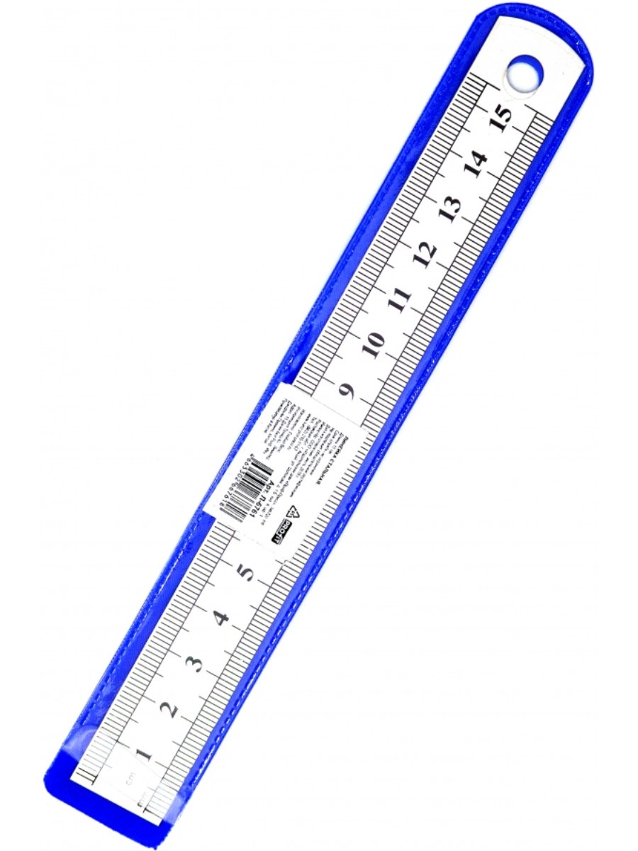 TMProfitЛинейка стальная (Л-6761) 15 см, толщина 0,3 мм, в пвх чехле, кратно 20 (Вид 1)