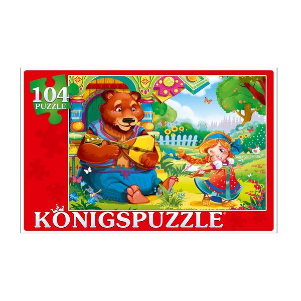 Konigspuzzle. ПАЗЛЫ 104 элемента. МАША И МЕДВЕДЬ (Арт. ПК104-7896)