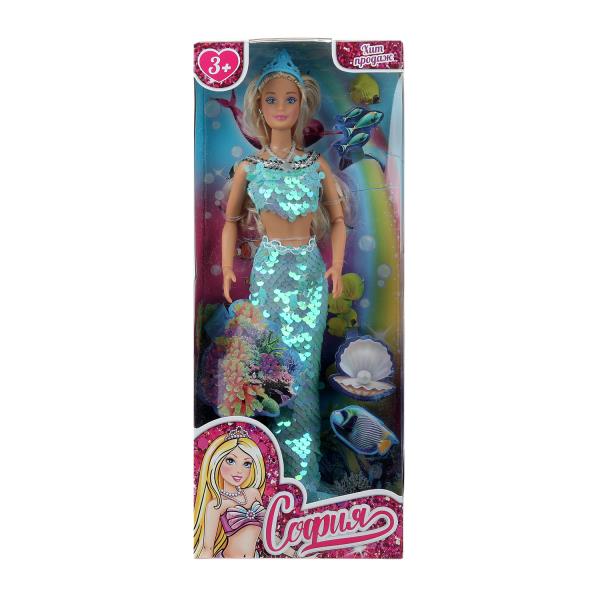 Кукла 29см София, руки и ноги сгиб., русалка, акс, кор КАРАПУЗ 66001BOX-M5-S-BB-WOD