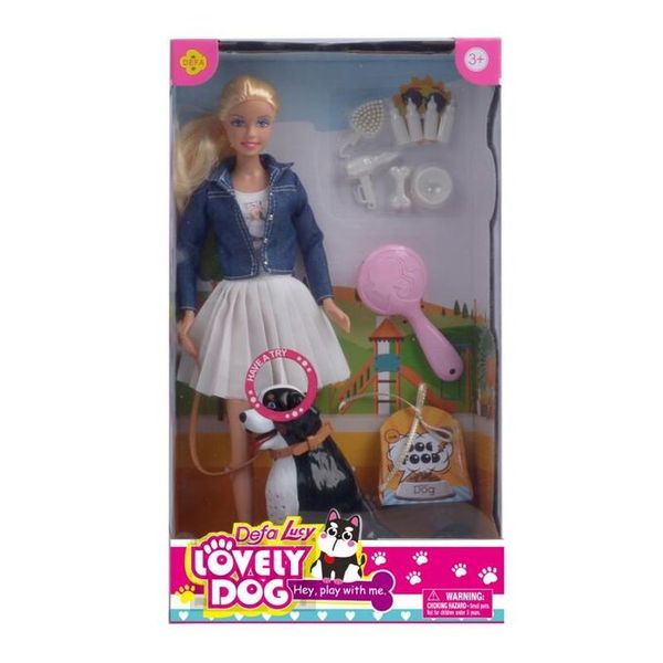 Кукла DEFA Lucy Девушка с питомцем (28,5 см, пёс, звук, аксесс.) (Вид 2)