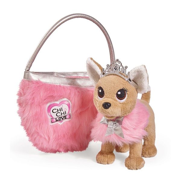 Плюшевая собачка Chi-Chi love Принцесса, с пушистой сумкой, 20см.