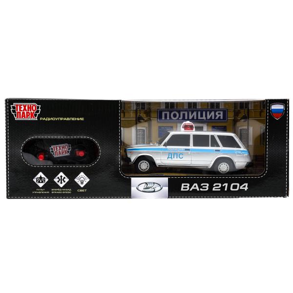 Машина ру LADA ваз-2104 свет, 18 см, ДПС, серебряный, в кор. Технопарк 2104-18L-POL-GY