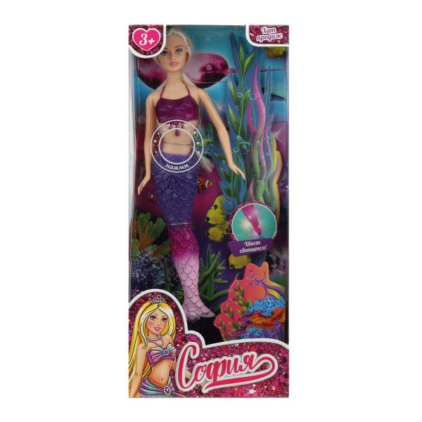 Кукла 29см София русалка, пласт. хвост, свет, кор. КАРАПУЗ MPL2-S-JP