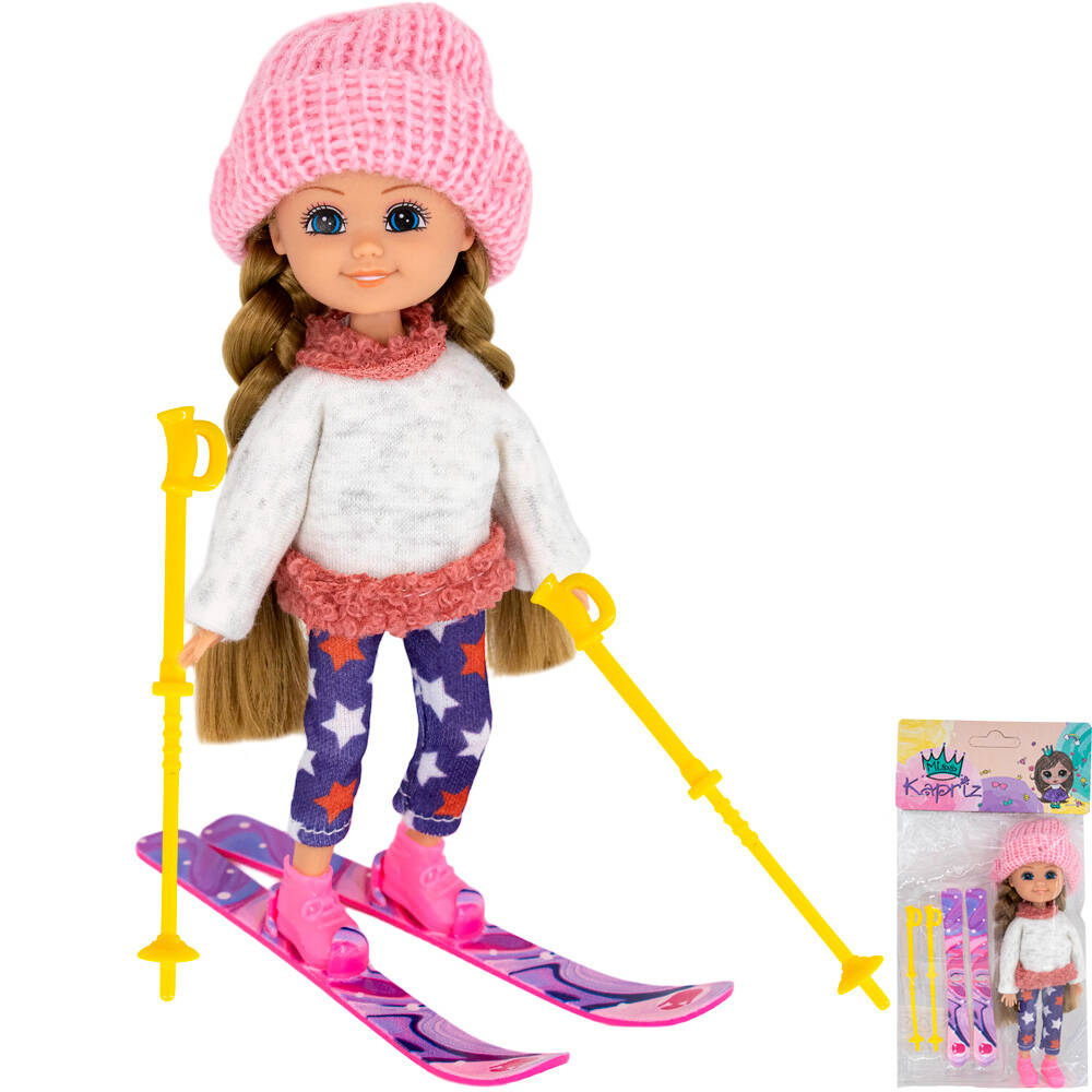 Кукла малышка Miss Kapriz MK53853 с лыжами в пак. (Вид 1)