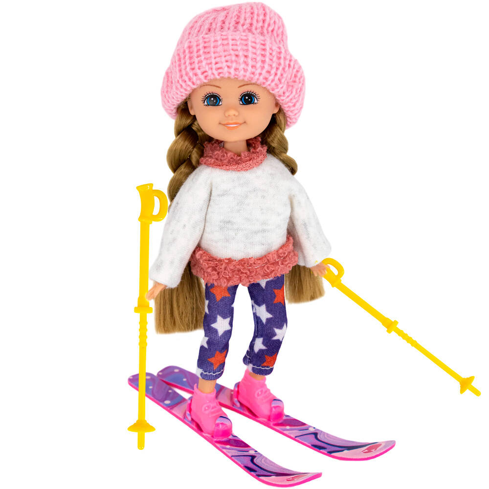 Кукла малышка Miss Kapriz MK53853 с лыжами в пак. (Вид 3)