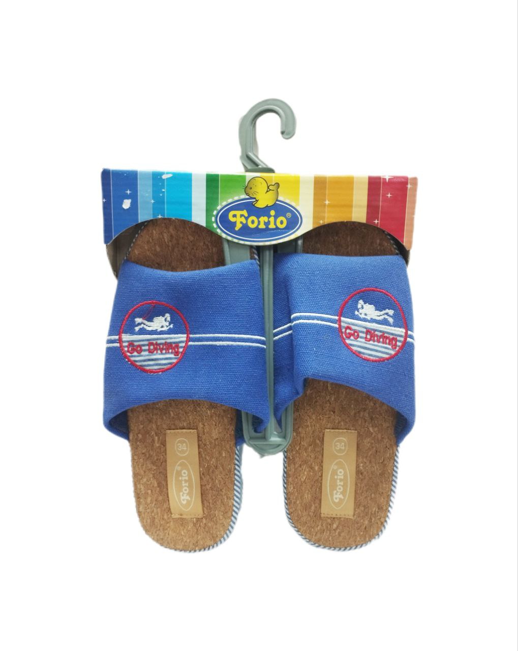 Обувь домашняя детская Forio.Домашние тапочки с открытой пяточной частью р.33 синий (10) 128-5088