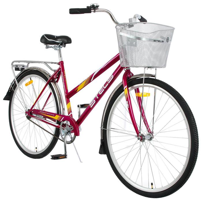 Велосипед Stels Navigator 28 300 Lady Z010 (с корзиной) (LU085342) (Красный) (Вид 1)
