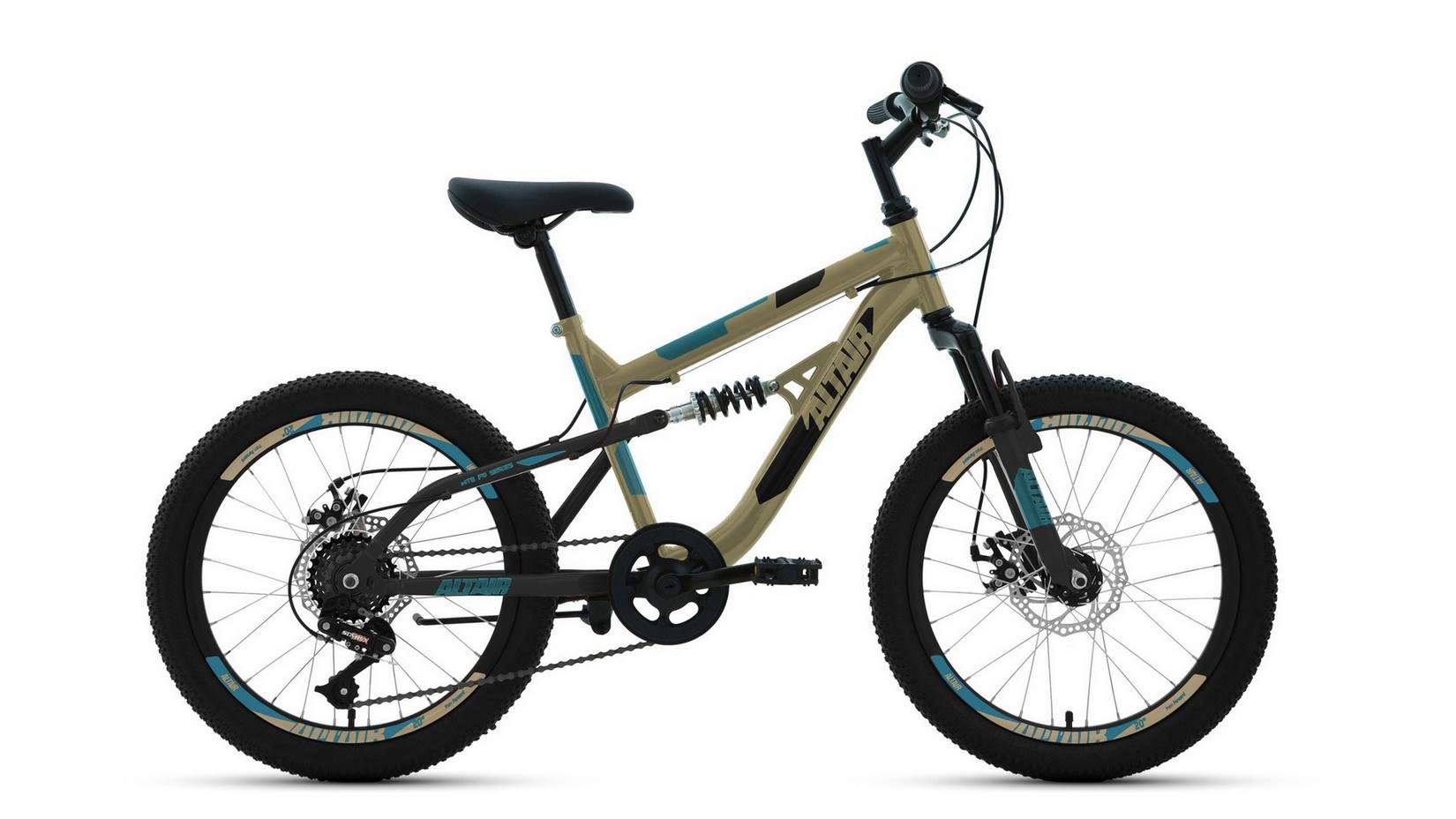 Велосипед 20 Altair MTB FS 20 D 6 ск 2022 г (14 Бежевый/Черный RBK22AL20046)