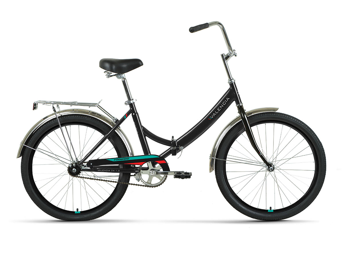 Велосипед 24 Forward Valenсia 24 1.0 2022 г (16 Черный/Красный RBK22FW24067)