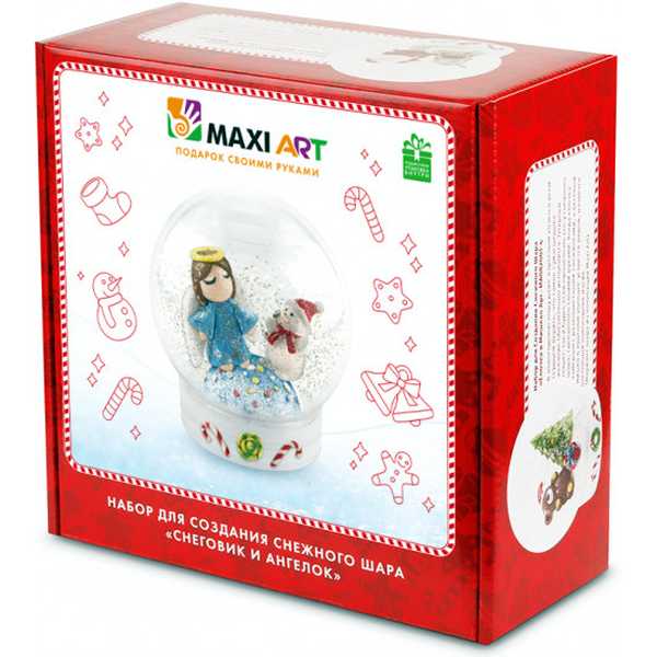 Набор для создания Снежного Шара Maxi Art Снеговик и Ангелок