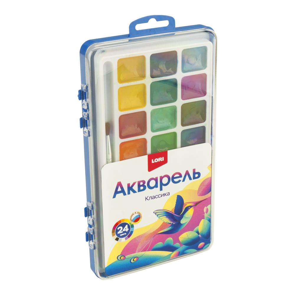 Аквк-004 Акварельная краска в пластм уп 24 цветов, б/к