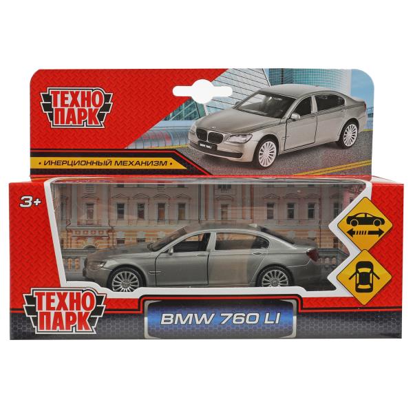 Машина металл BMW 760 li, 11,4 см, двери, инерция, темно-серый, кор. Технопарк 67314 (96)