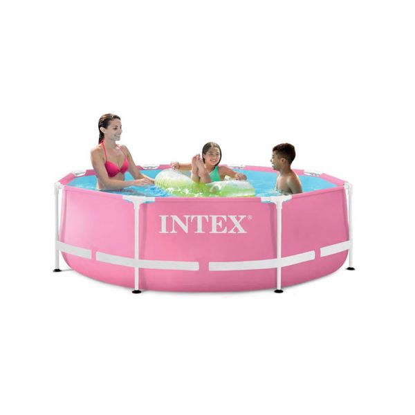 Металлический каркас Розовый трубчатый бассейн круглый 2,44 х 0,76 м (с фильтрацией) - Intex