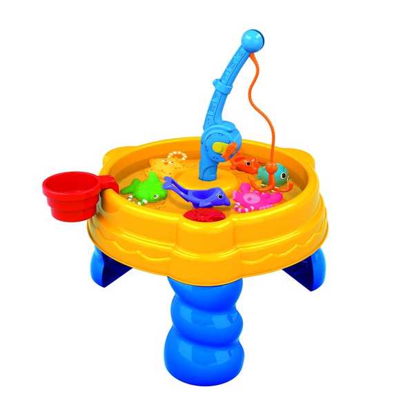 Стол для игр с песком и водой Hualian Toys Весёлая рыбалка (40х40х43,5 см, крышка, 14 предм.) (107 (Вид 2)
