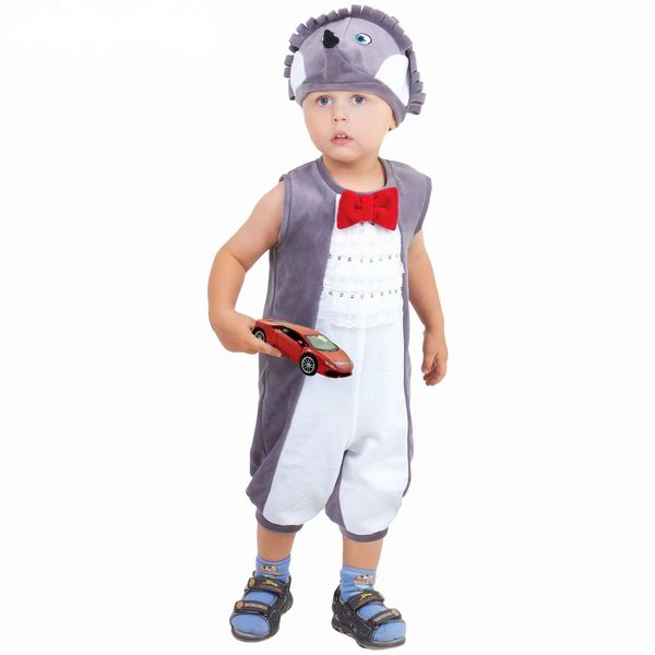 Карнавальный костюм для мальчика от 1,5-3-х лет Ежик комбинезон, шапка   1392516 (Вид 3)